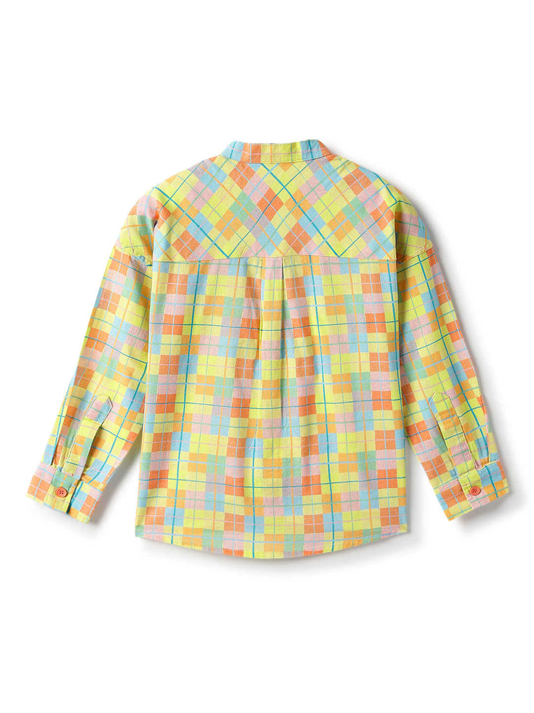 Boys Cotton Multicolor Casual Oversized Checked Shirt