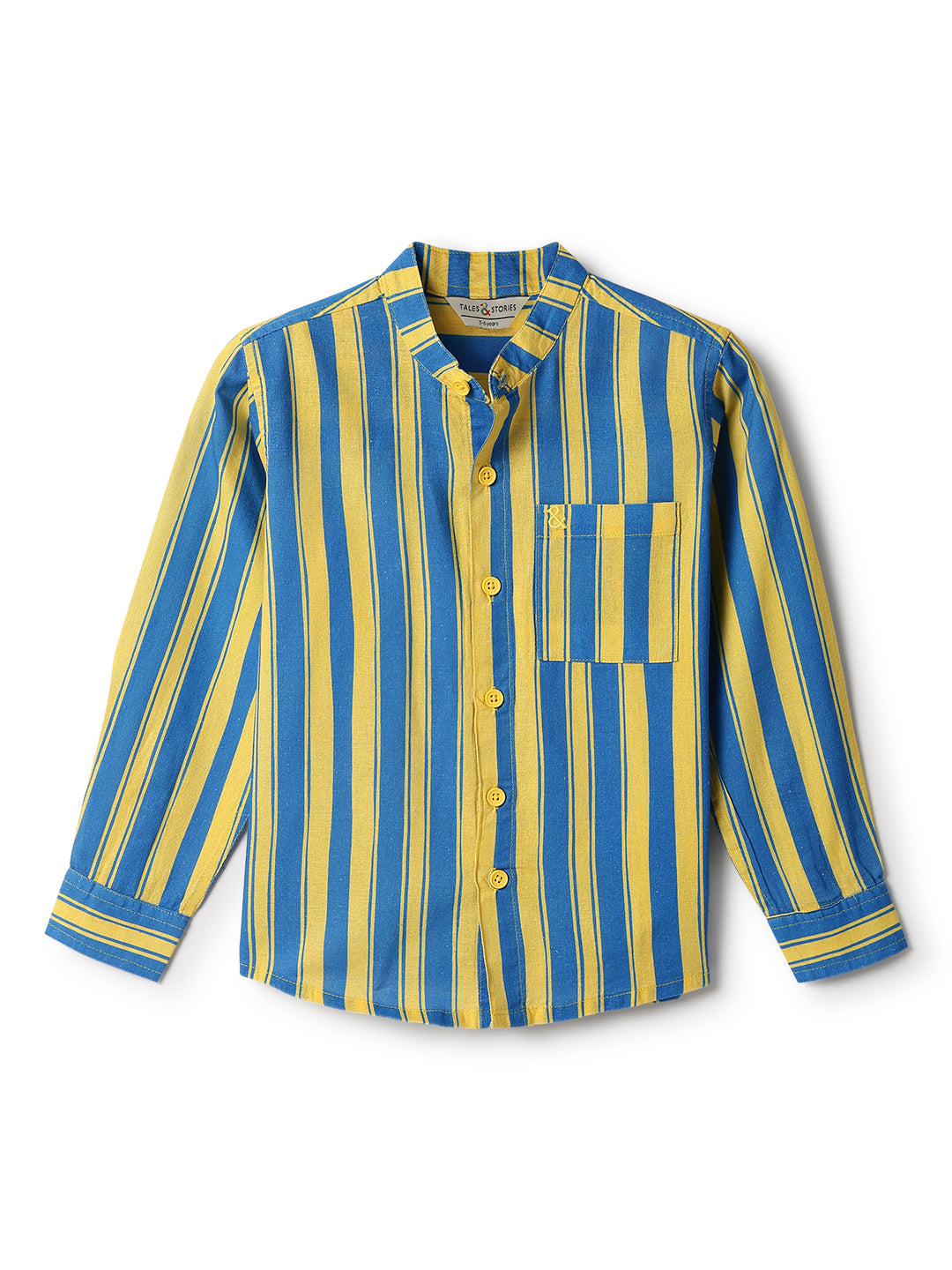 Boys Blue Cotton Stripe Shirt