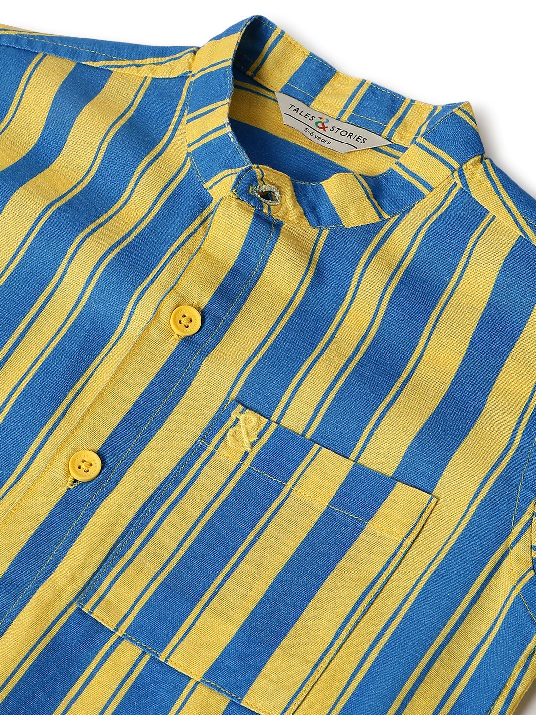 Boys Blue Cotton Stripe Shirt