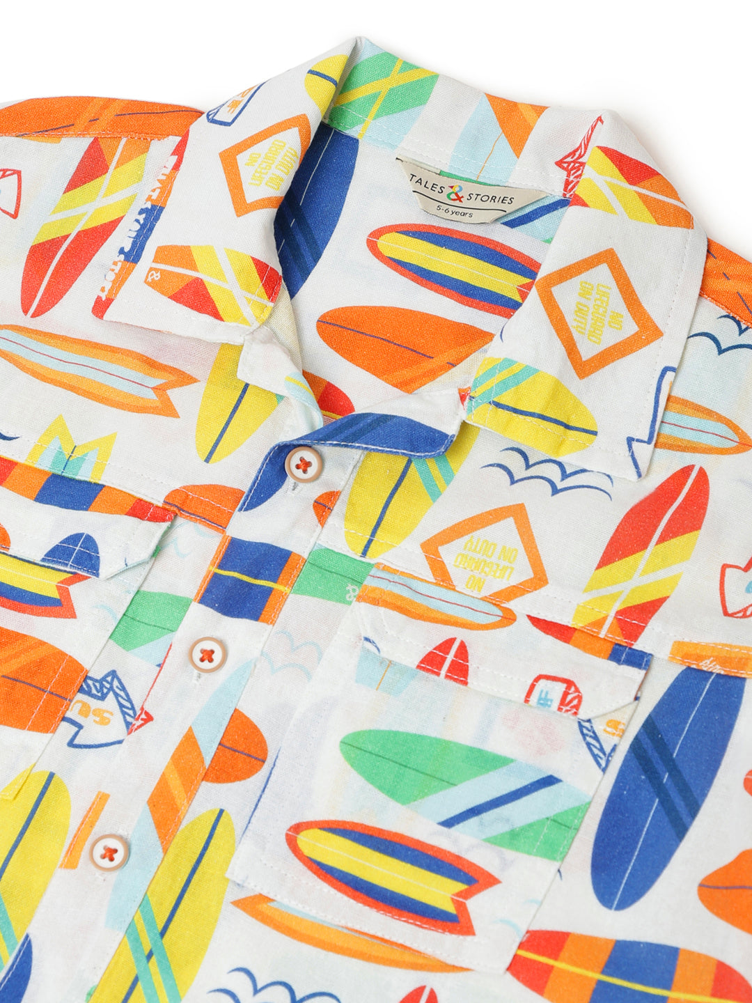 Boys Multi Color Cotton Printed Shirt