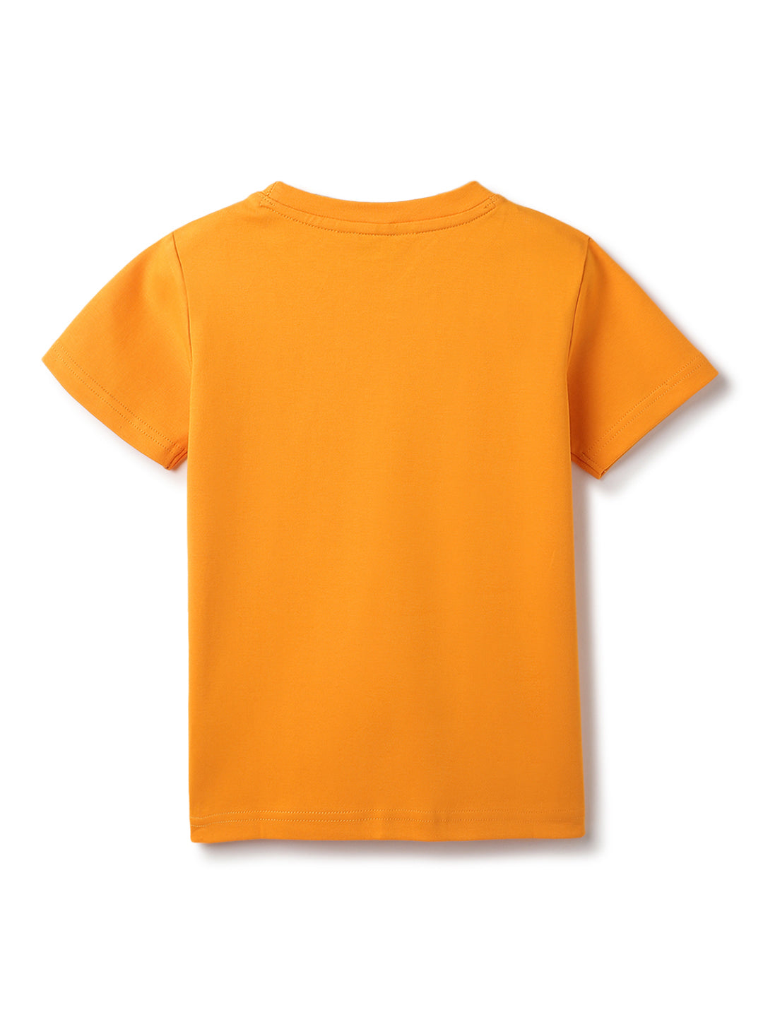 Boys Orange Cotton Printed T-shirt