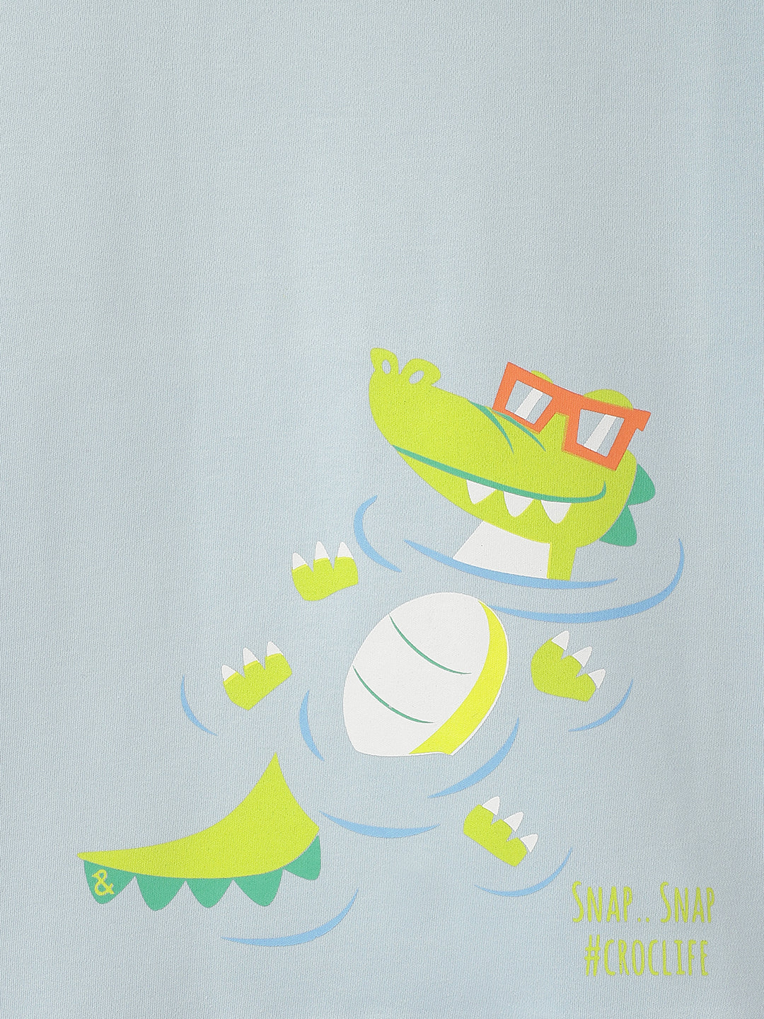 Boys Blue Cotton Animal Printed T-shirt