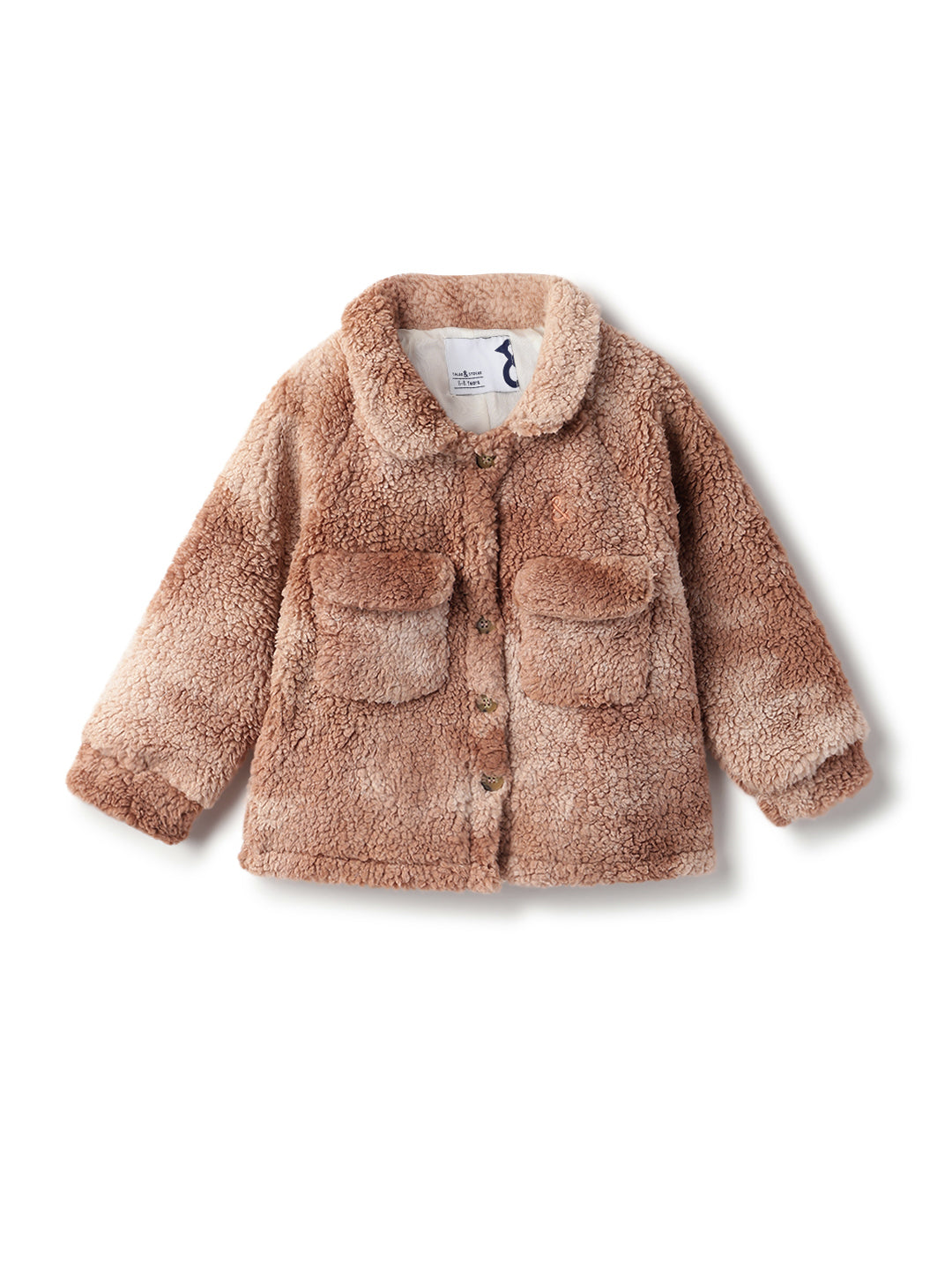 Boys & Girls Brown Solid Polyester Fur Jacket