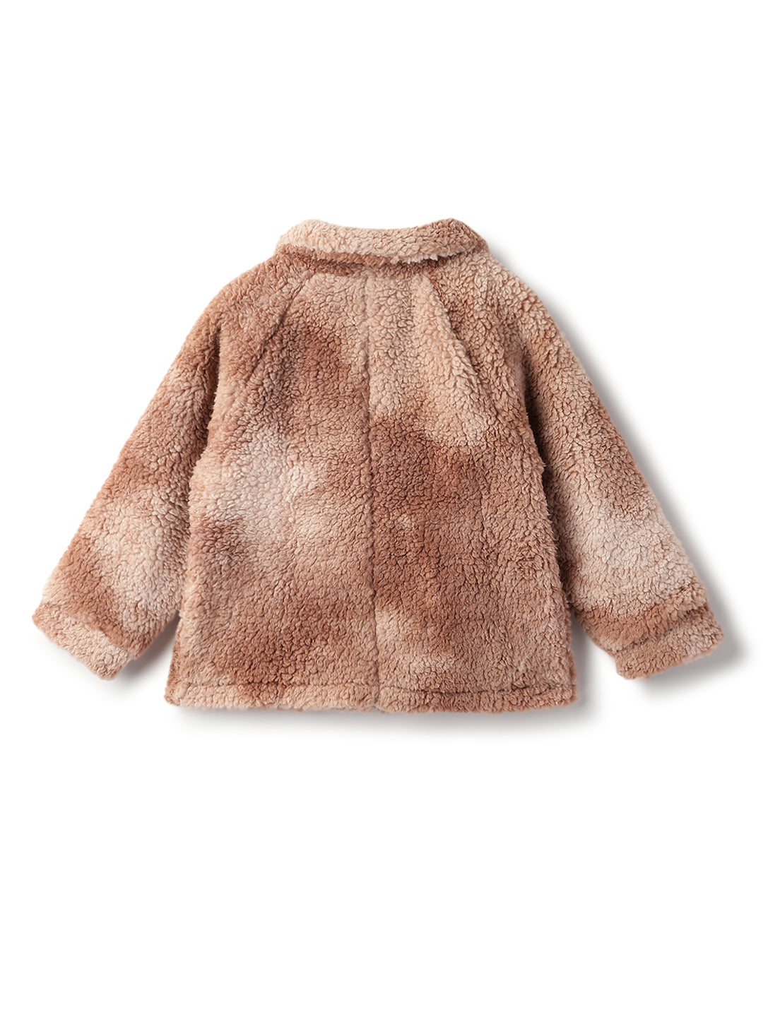 Boys & Girls Brown Solid Polyester Fur Jacket