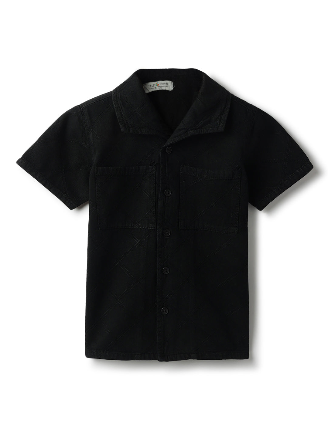 Boys Black Cotton Shirt