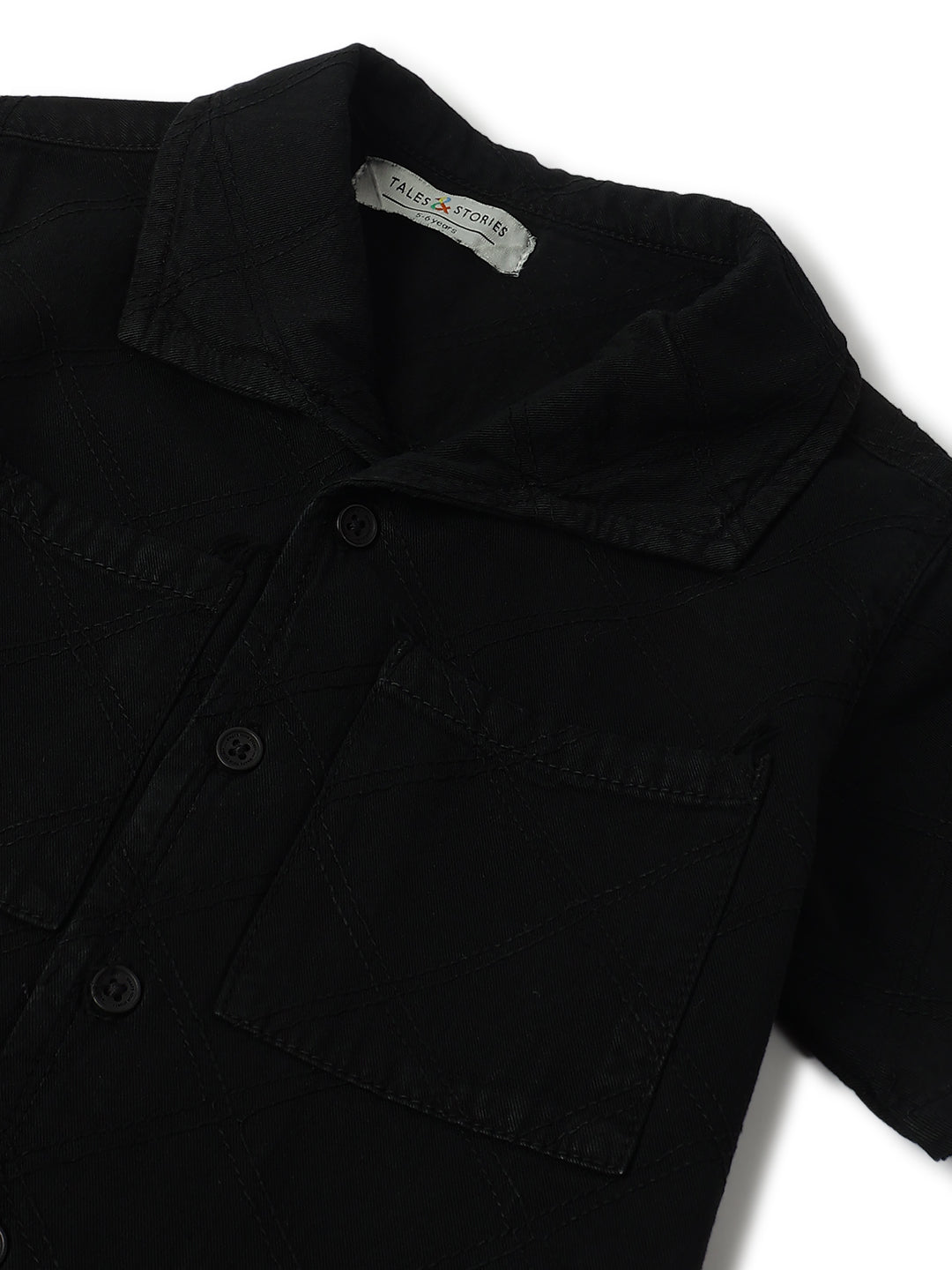 Boys Black Cotton Shirt