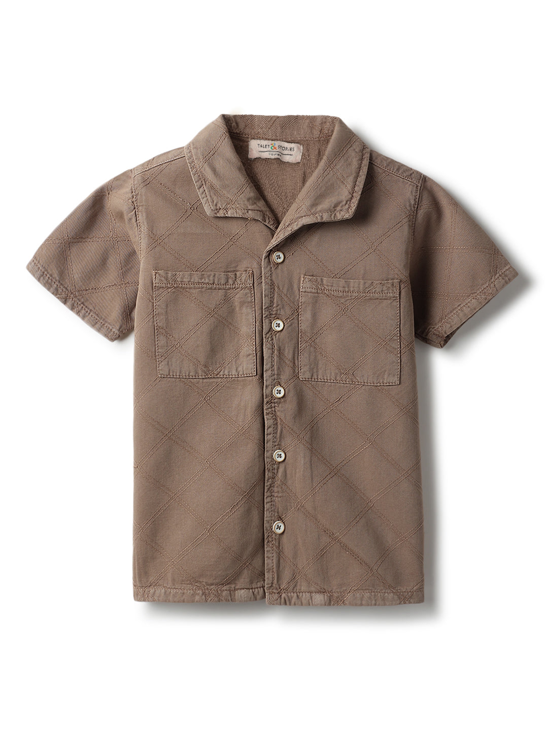 Boys Brown Cotton Shirt