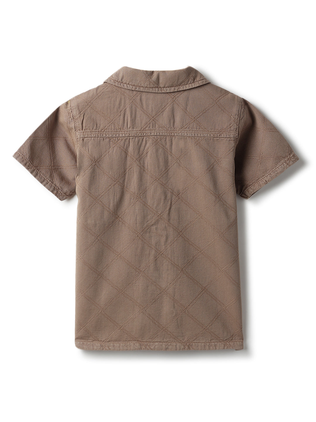 Boys Brown Cotton Shirt