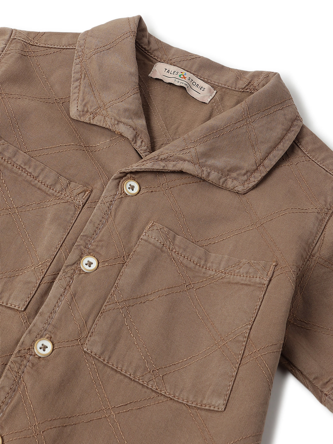 Boys Brown Cotton Shirt