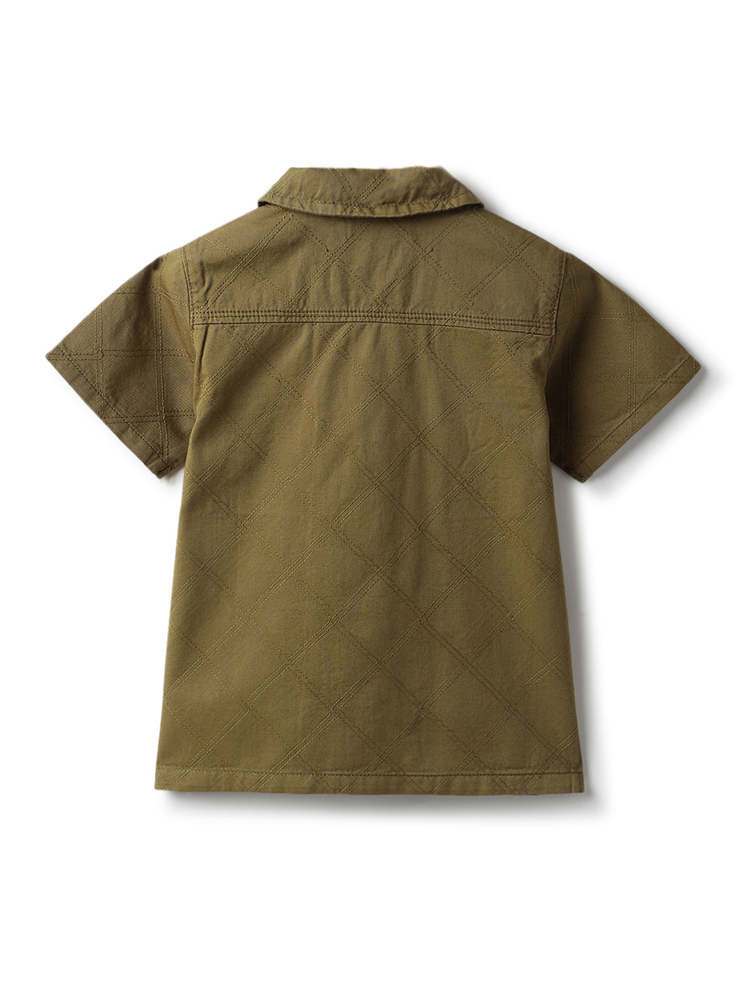 Boys Green Cotton Shirt