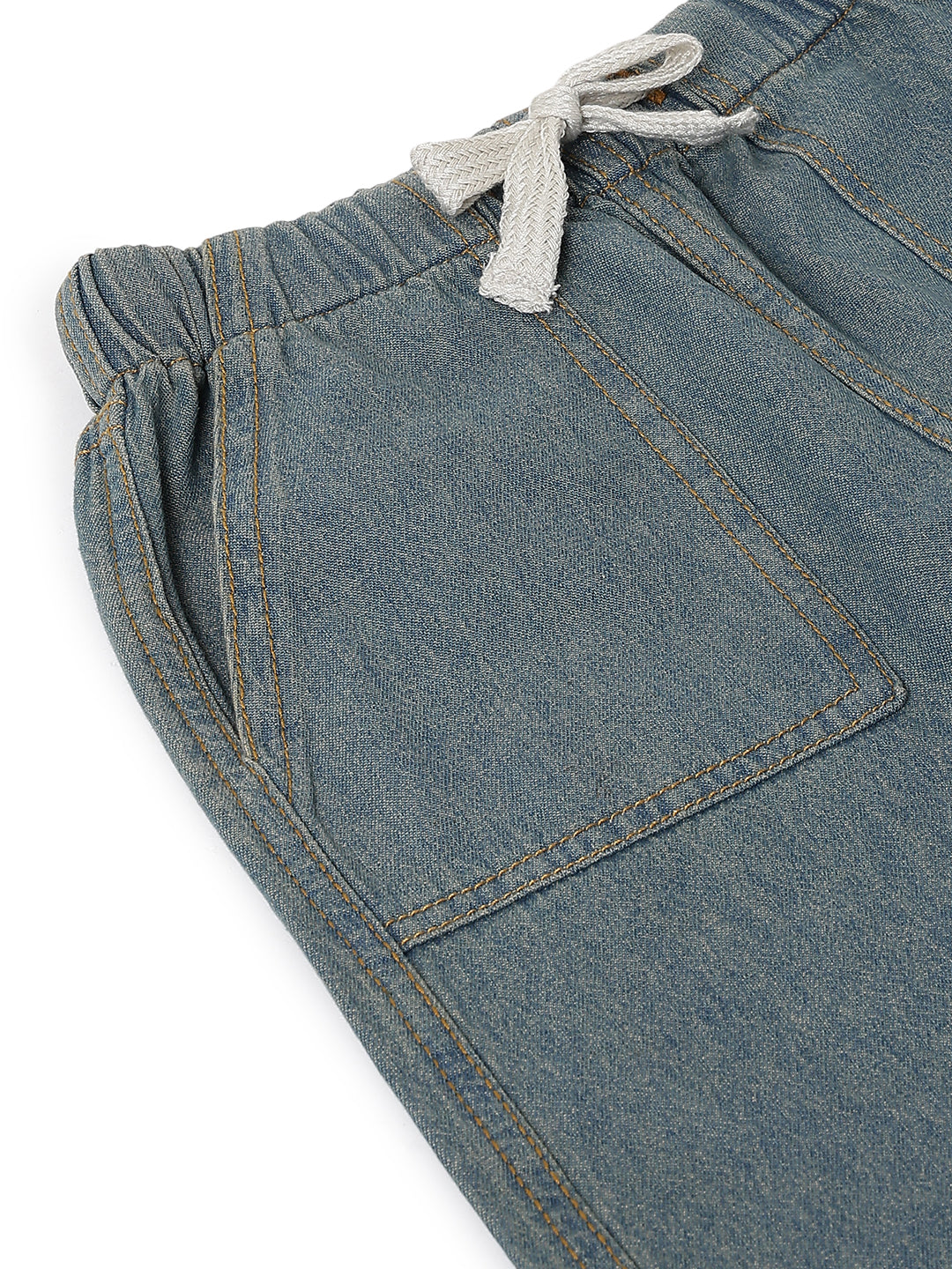 Boys & Girls Blue Denim Parachute Pant