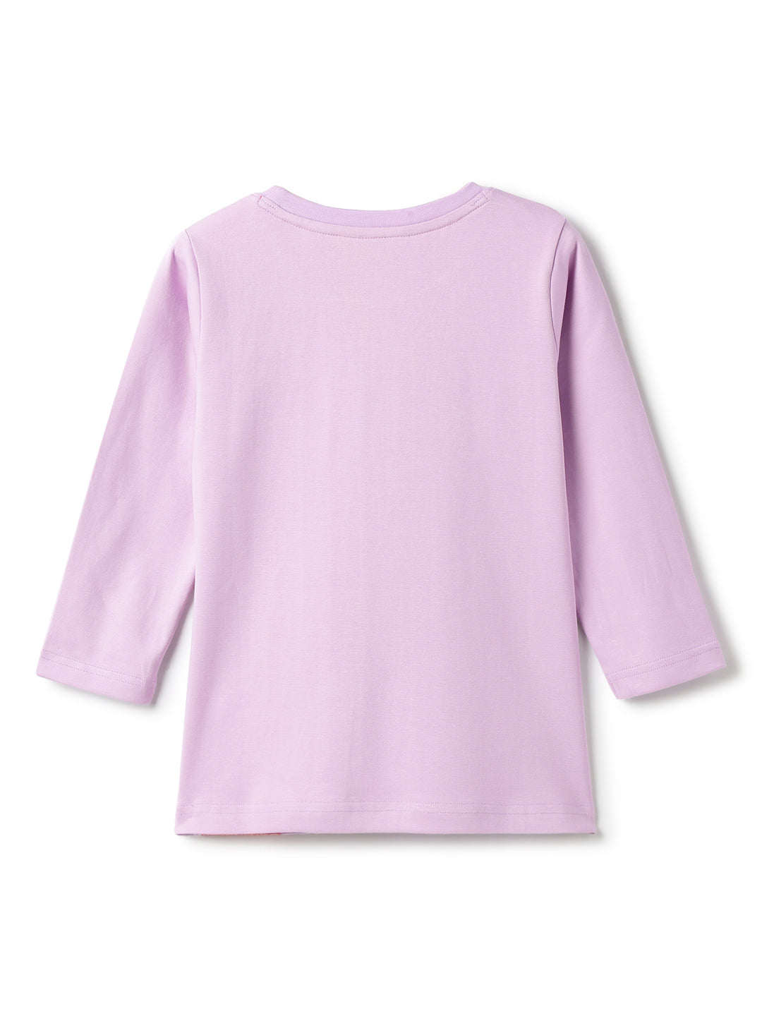 Girls Cotton Lilac Printed T-Shirt