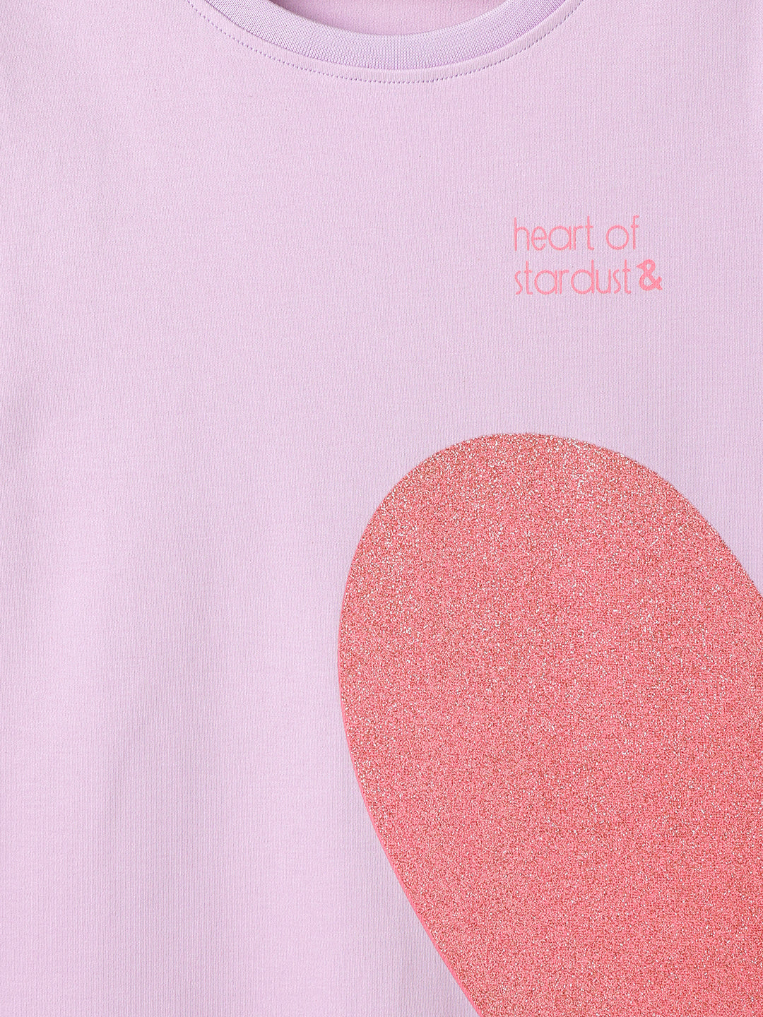 Girls Cotton Lilac Printed T-Shirt