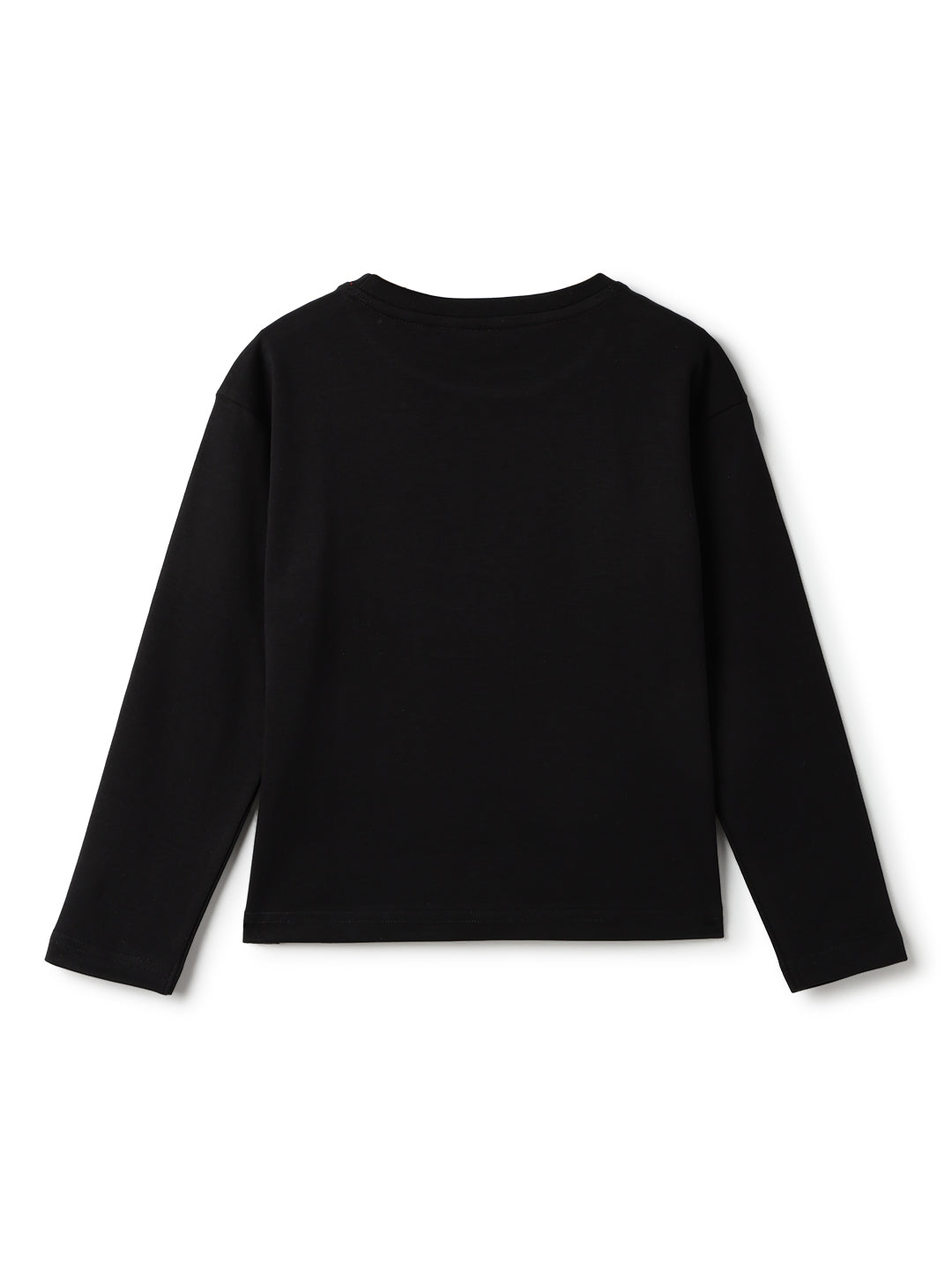 Boys Black Cotton Printed T-Shirt