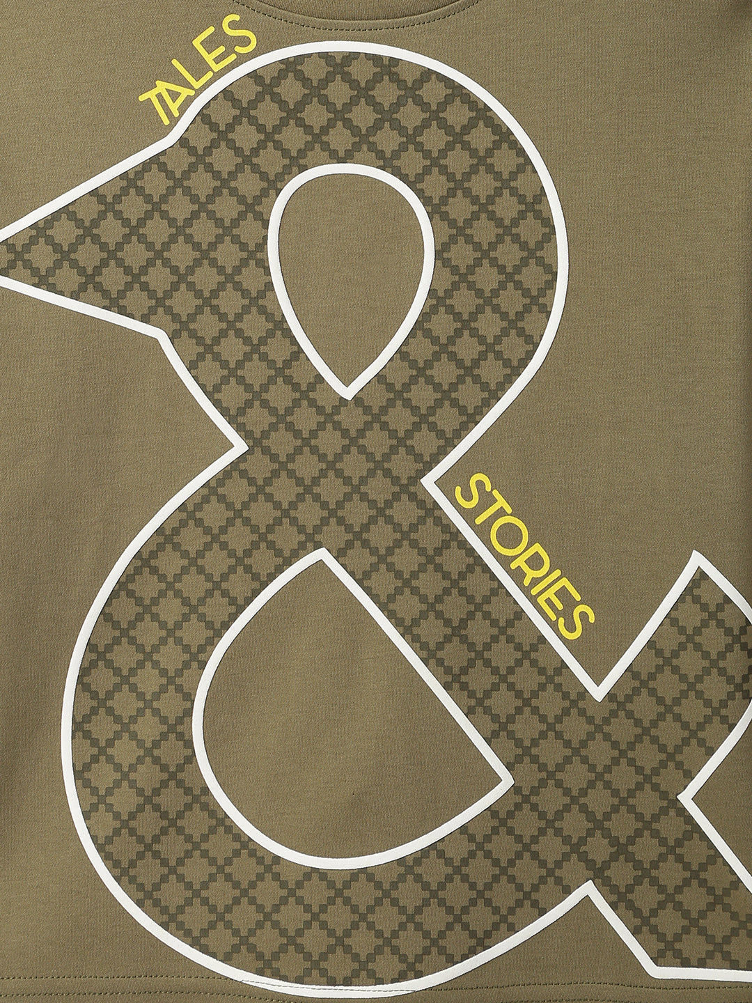 Boys Cotton Cotton Embroidered Olive T-Shirt