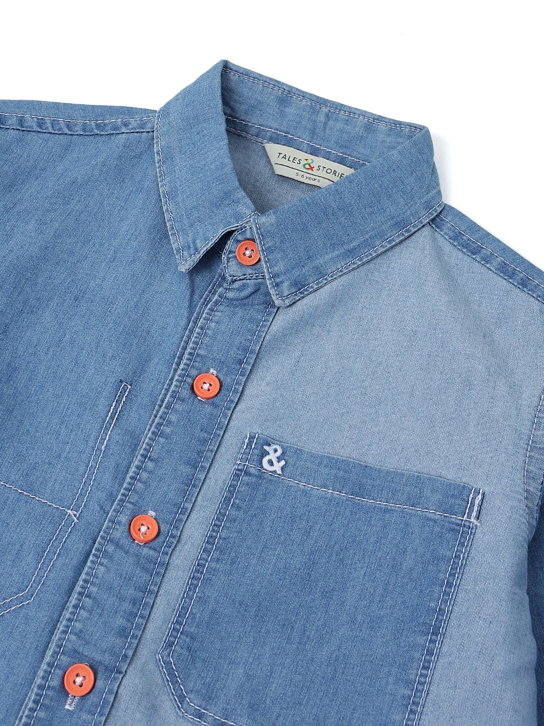 Boys Blue Oversized Denim Shirt