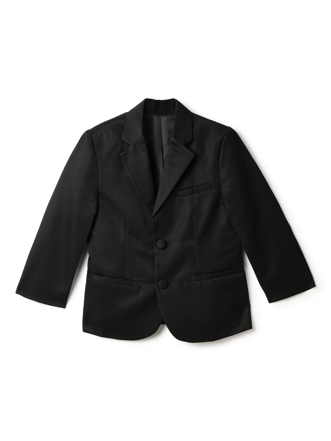 Boys Polyester Viscose Black Solid Blazer