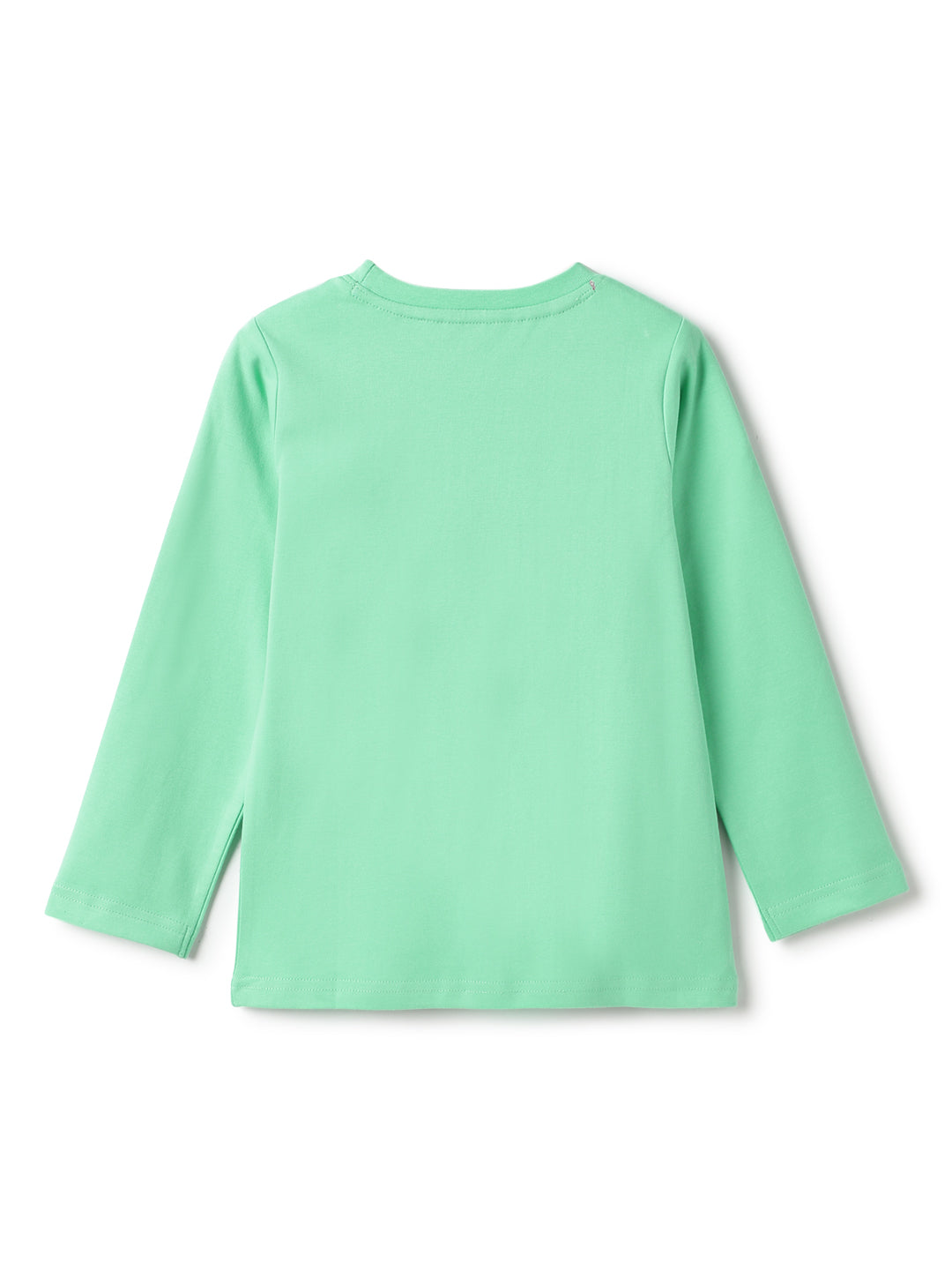 Girls Cotton Mint Printed T-Shirt