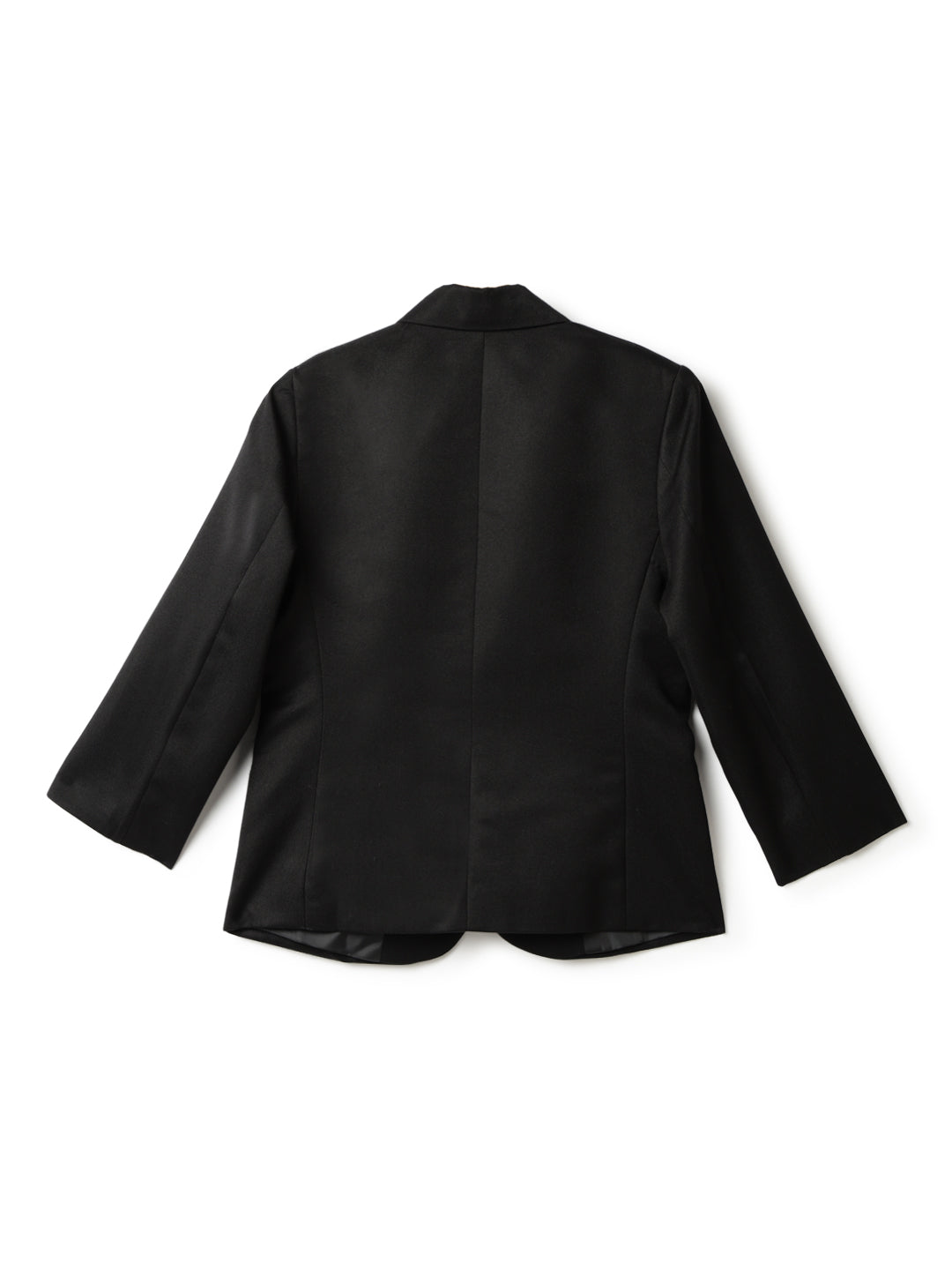 Boys Polyester Viscose Black Solid Blazer
