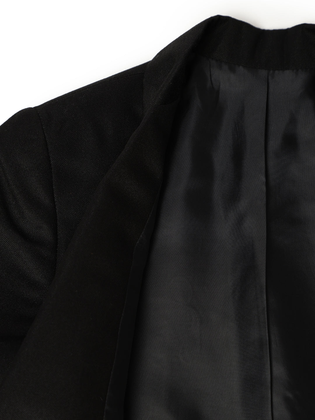 Boys Polyester Viscose Black Solid Blazer