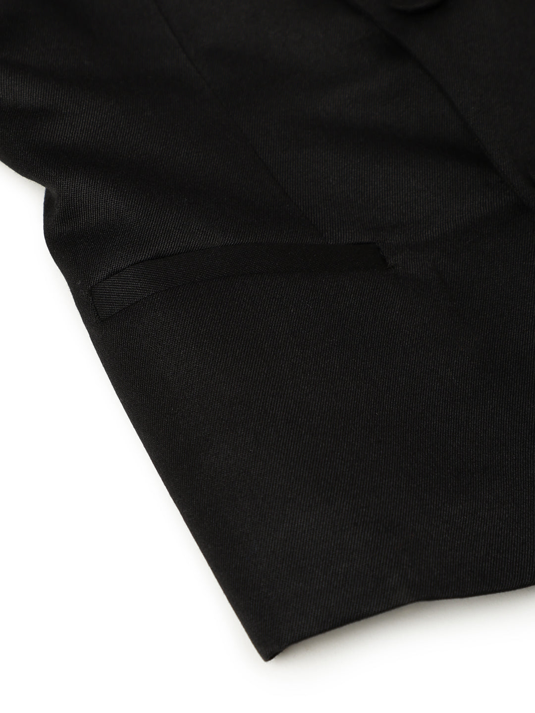 Boys Polyester Viscose Black Solid Blazer