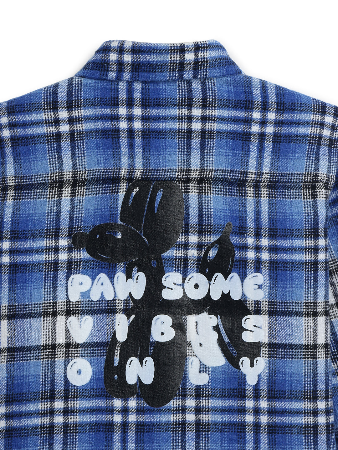 Boys Cotton Blue Checked Flannel Shirt