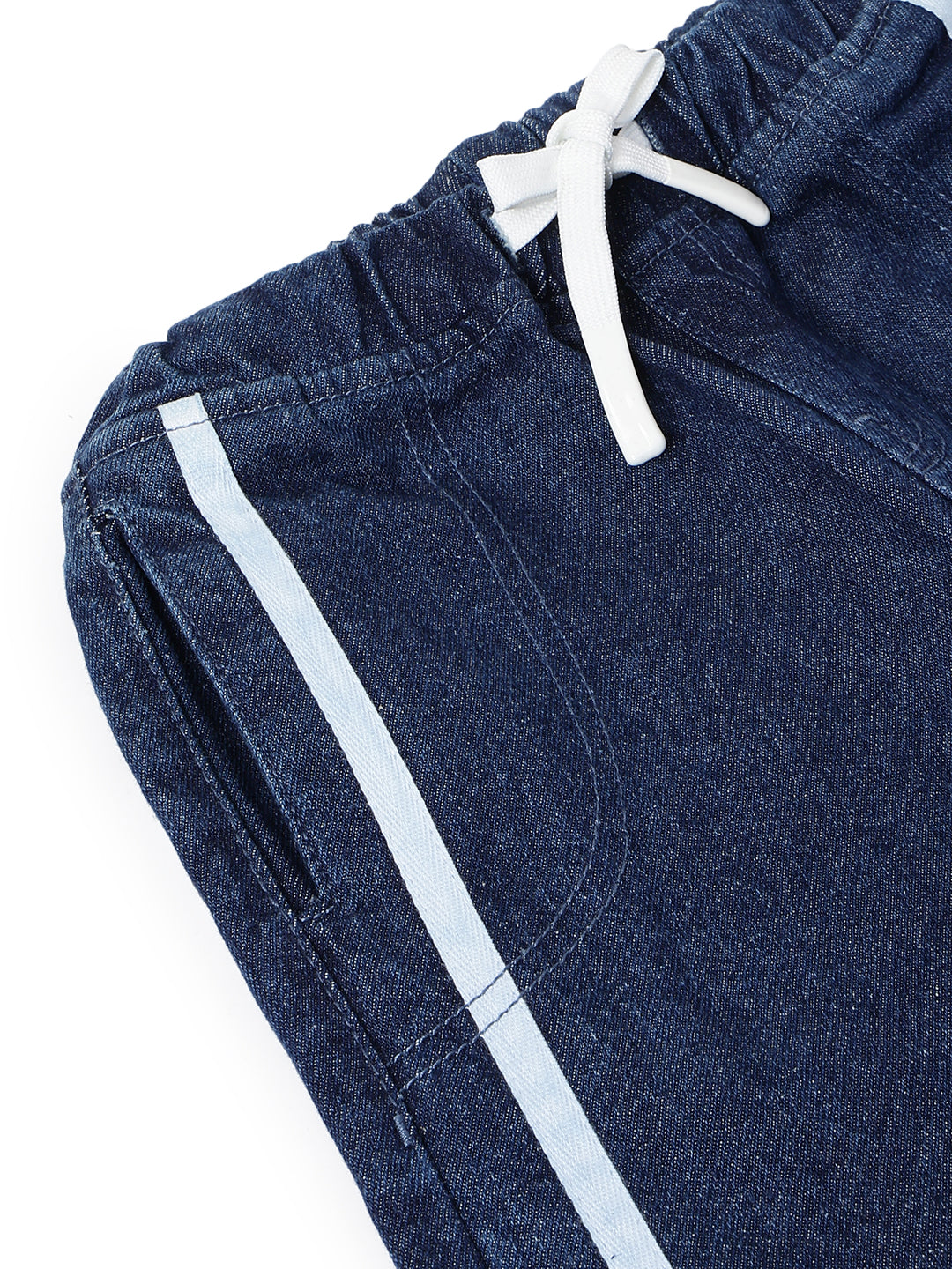 Boys Dark Blue Denim Jogger Baggy Fit Jeans