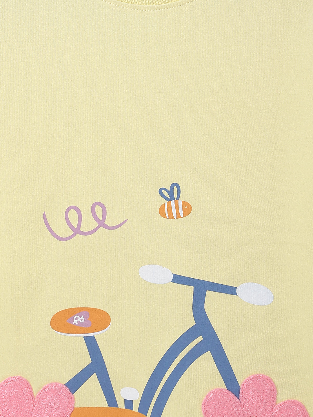 Girls Yellow Printed T-Shirt