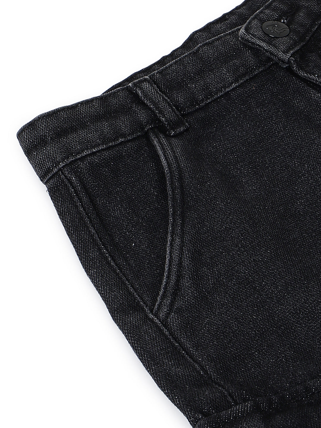 Boys Black Cargo Pocket Denim Bermuda Shorts