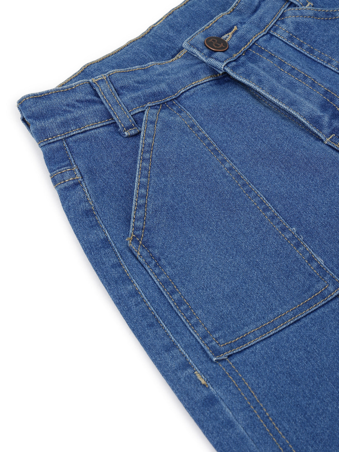 Boys Blue Barrel Fit Stretchable Denim Jeans