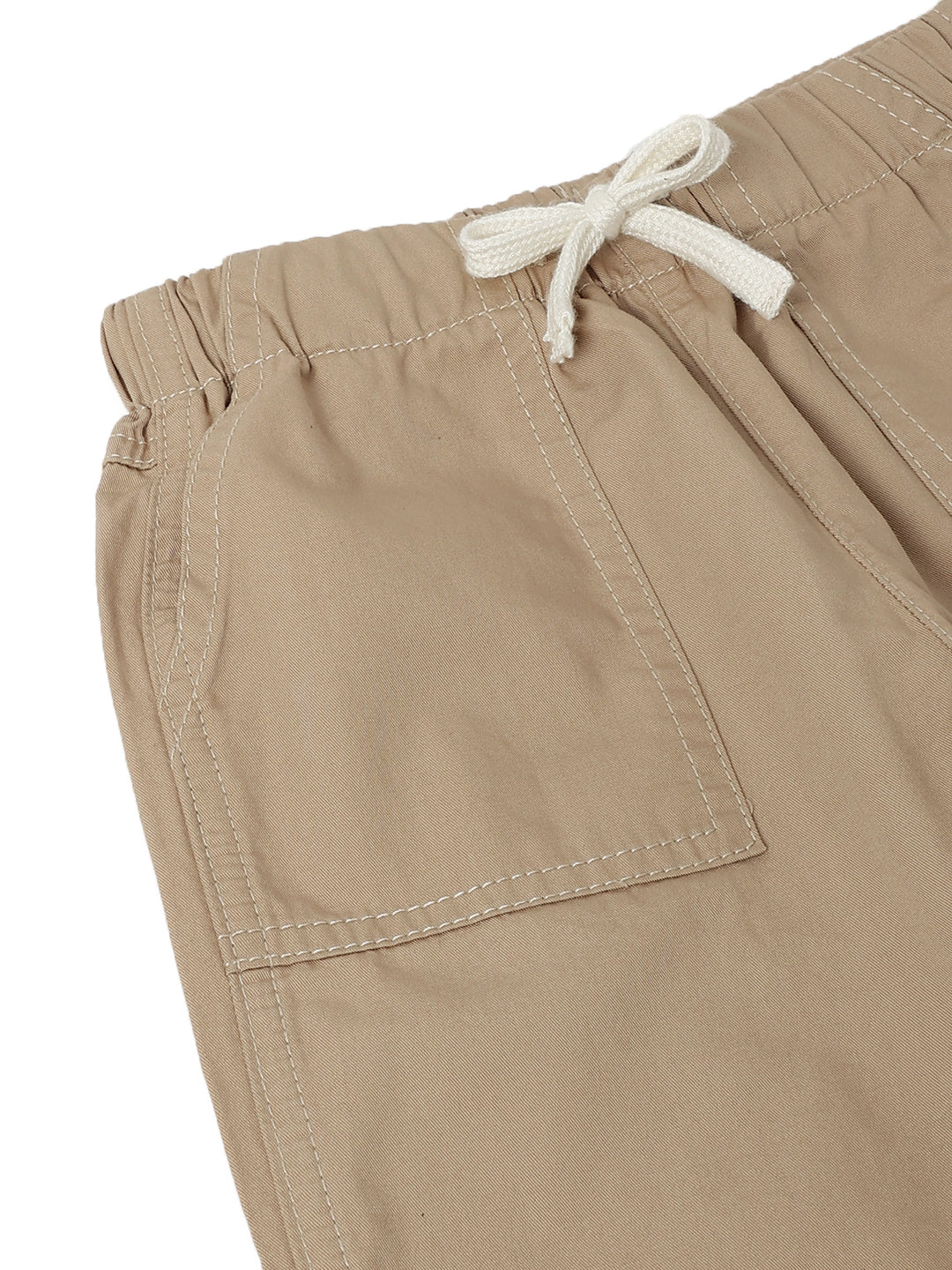 Boys & Girls Beige Cotton Parachute Pants