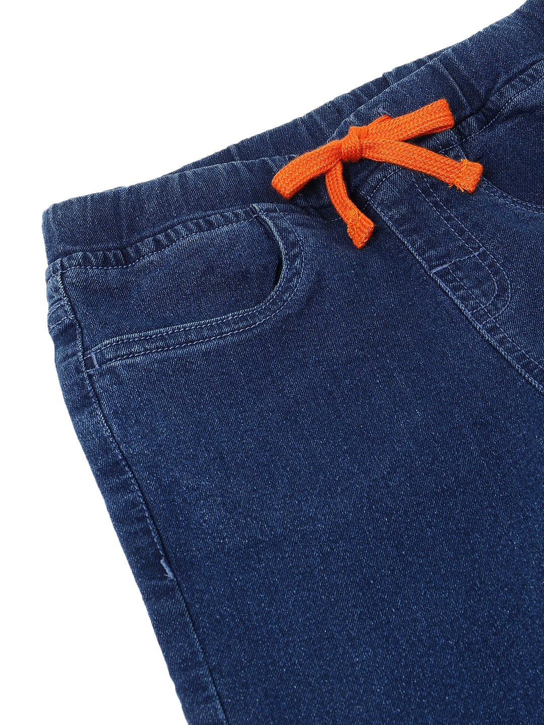 Boys Dark Blue Washed Lycra Joggers