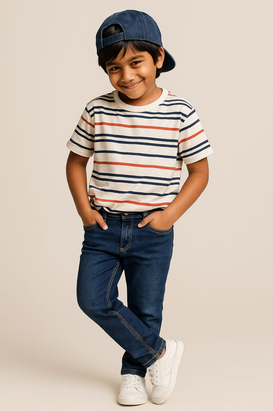Boys Dark Blue Slim Fit Denim Jeans
