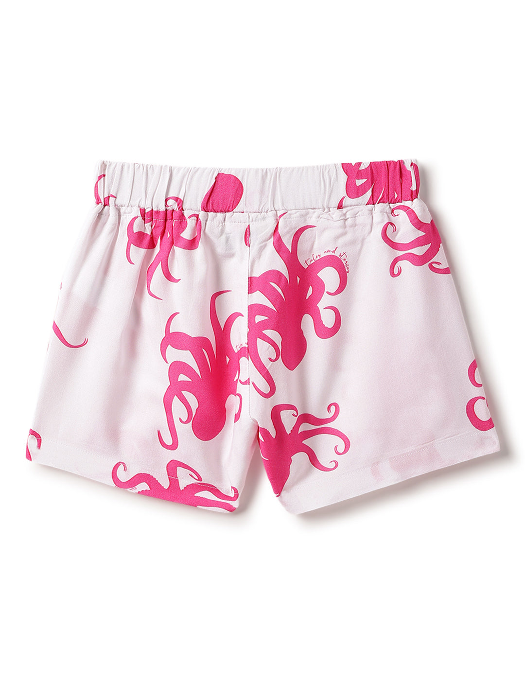 Girls Viscose Pink Printed Shirt & Shorts Co-ord Set