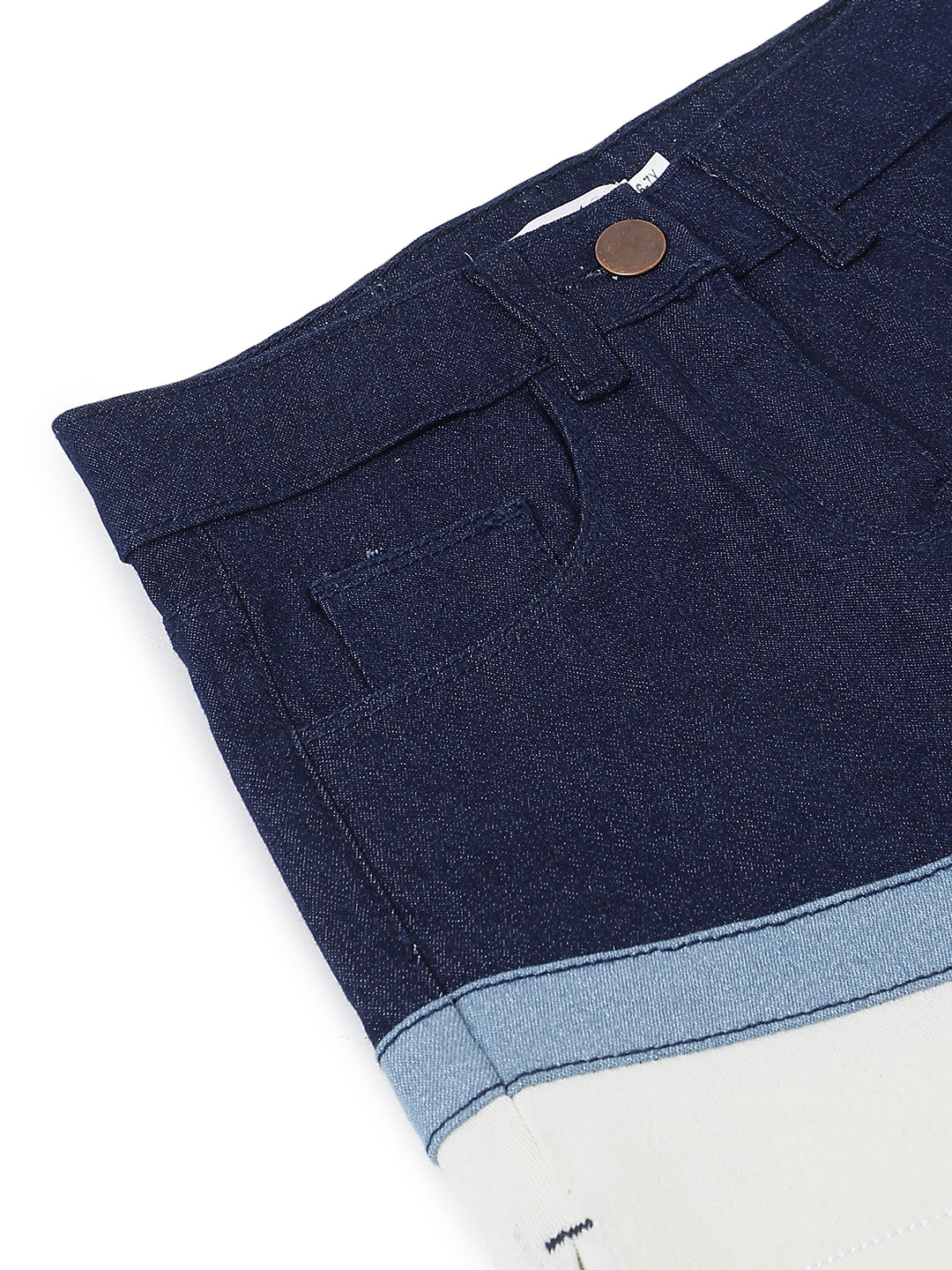Girls Dark Blue Solid Lycra Shorts