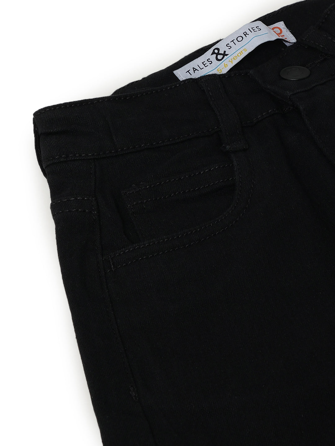 Boys Black Denim Lycra Barrel Fit Jeans