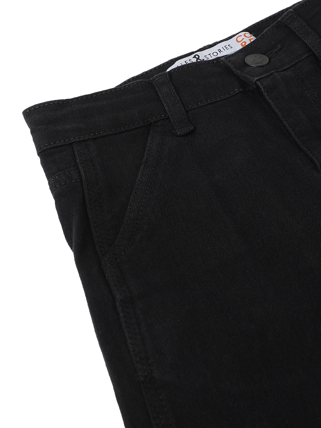 Boys Denim Lycra Black Washed Jeans