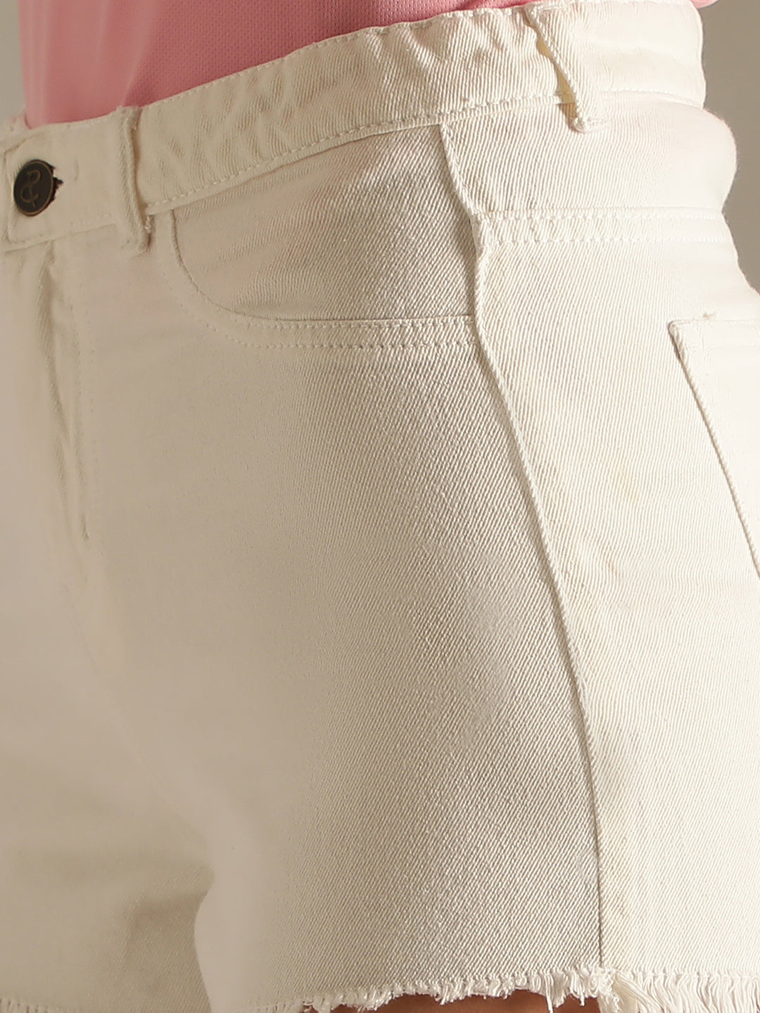Women White Denim Shorts