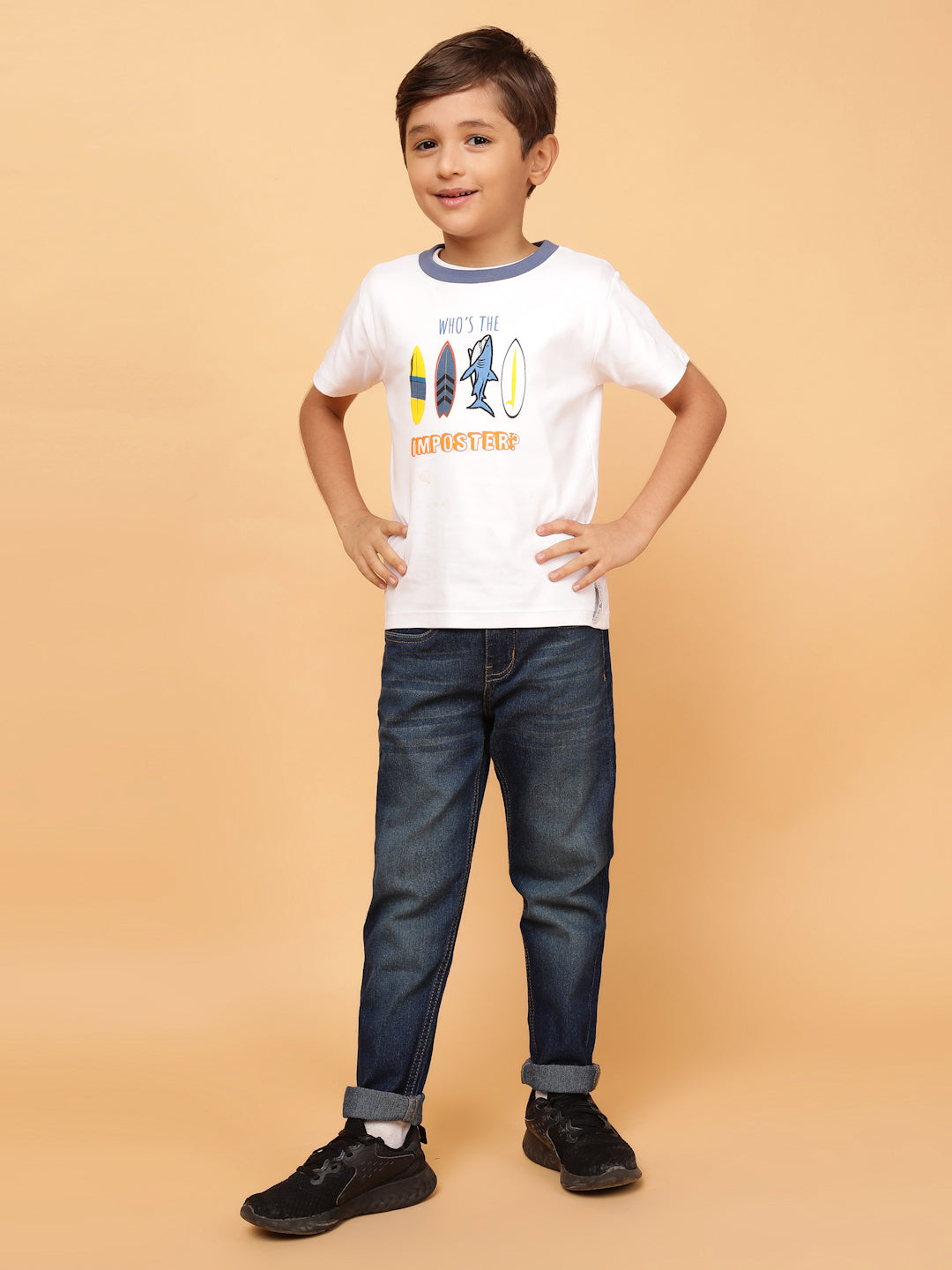 Boys Khakhi Tint Stretchable Denim Jeans