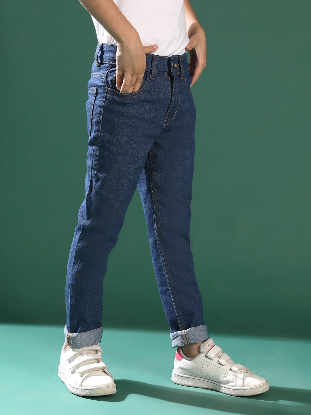 Boys Slim Fit Stretchable Denim Lycra Jeans – Pack of 2 (Blue & Black)