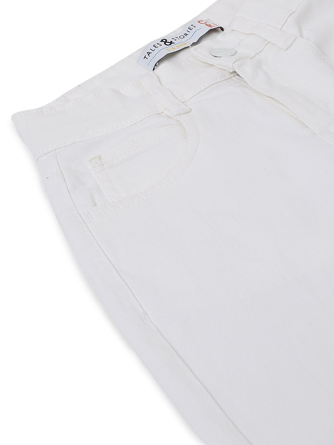 Boys White Barrel Fit Denim Jeans