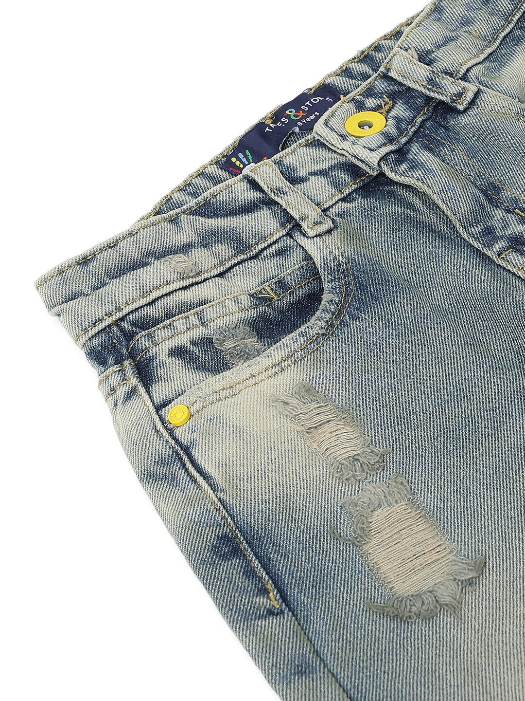 Boys Khaki Tint Denim Baggy Fit Jeans