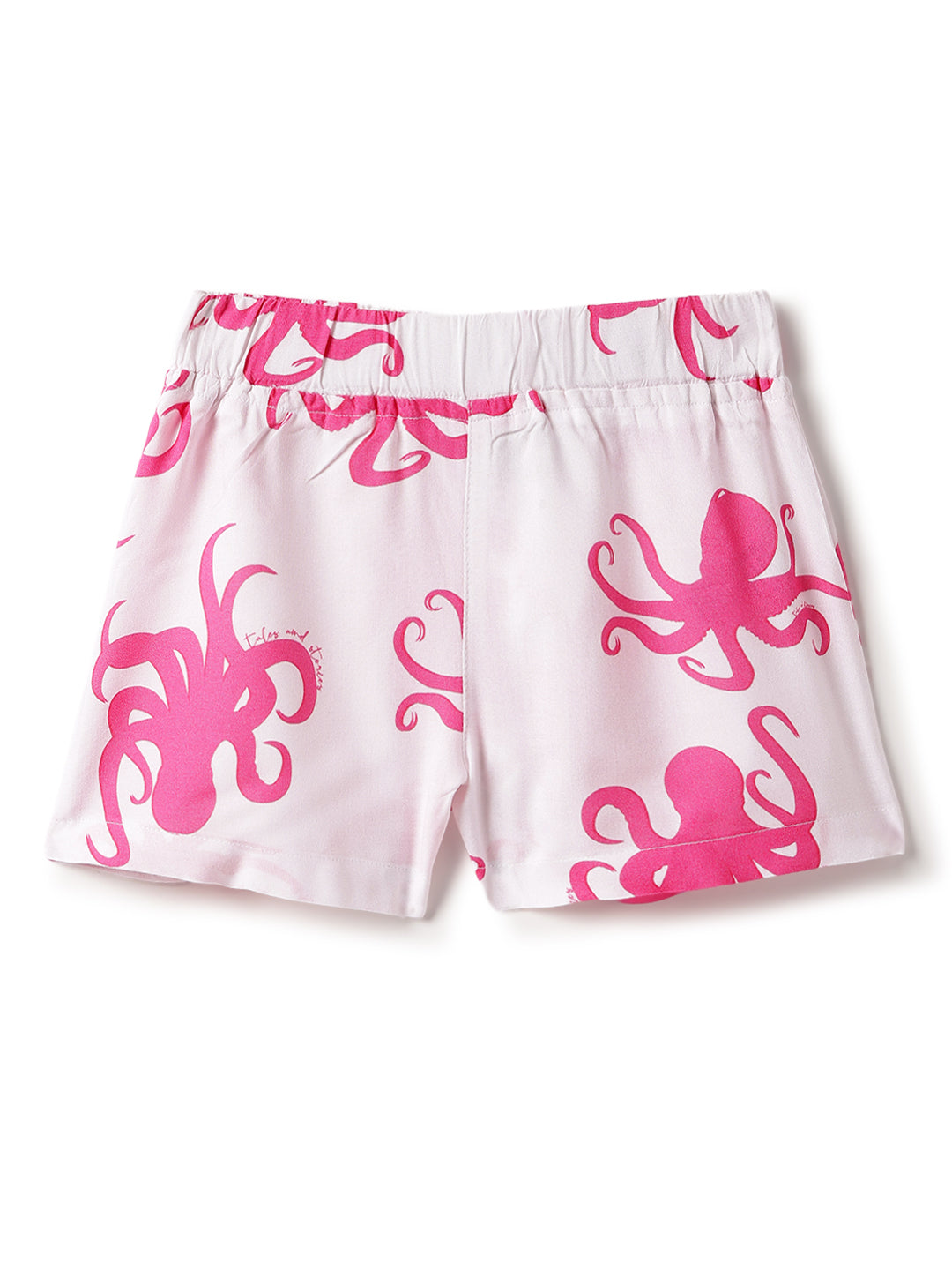 Girls Viscose Pink Printed Shirt & Shorts Co-ord Set