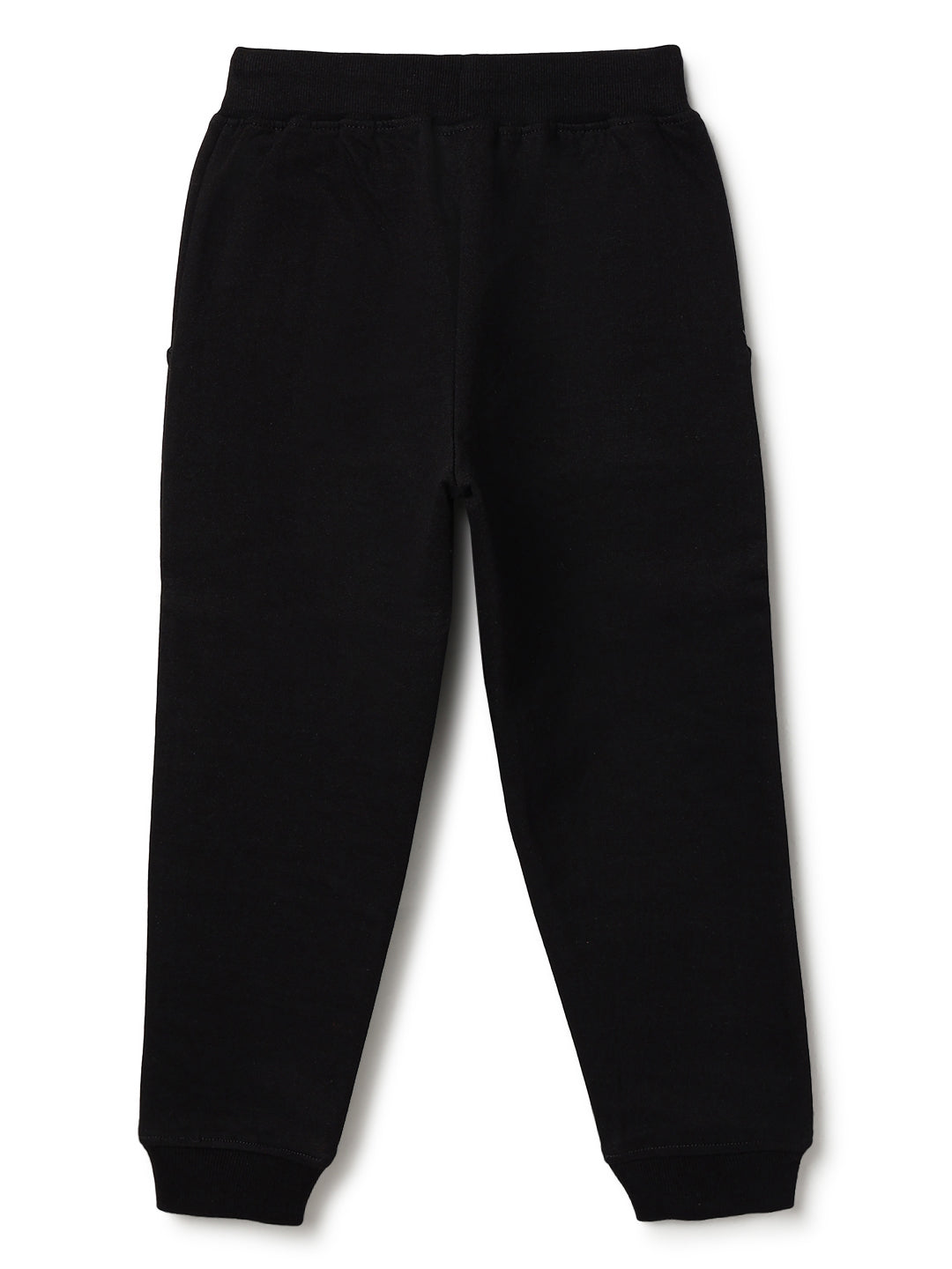 Unisex Black Solid Fleece Hooded Co-ord Set