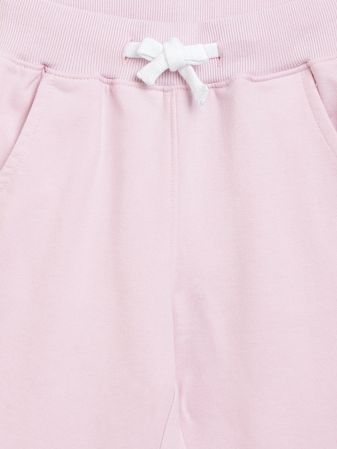 Boys & Girls Cotton Solid Pink Lounge Set