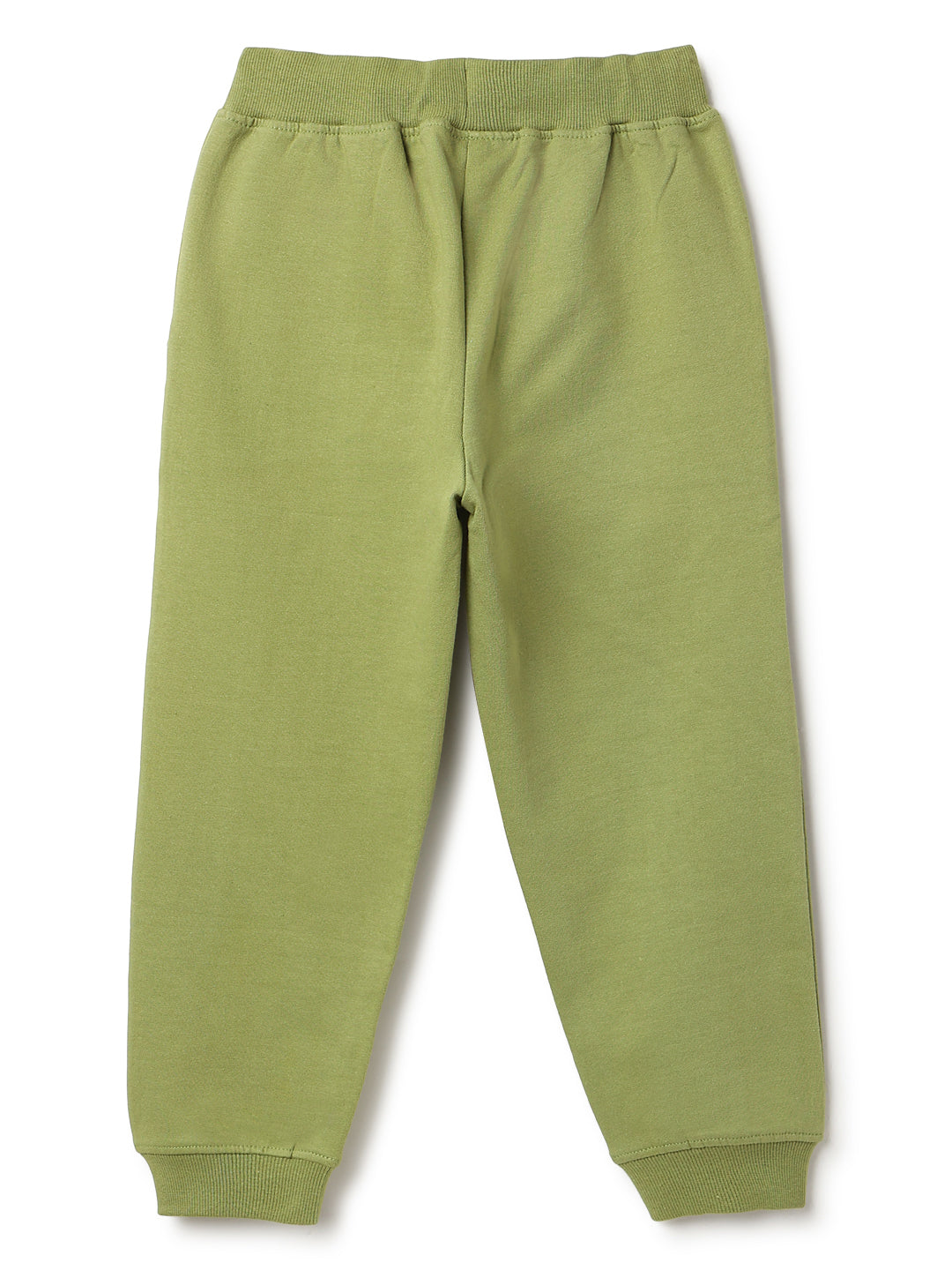 Unisex Olive Solid Fleece Hooded Co-ord Set