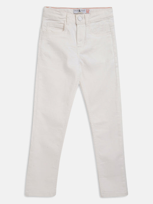 Boys Slim Fit White Jeans