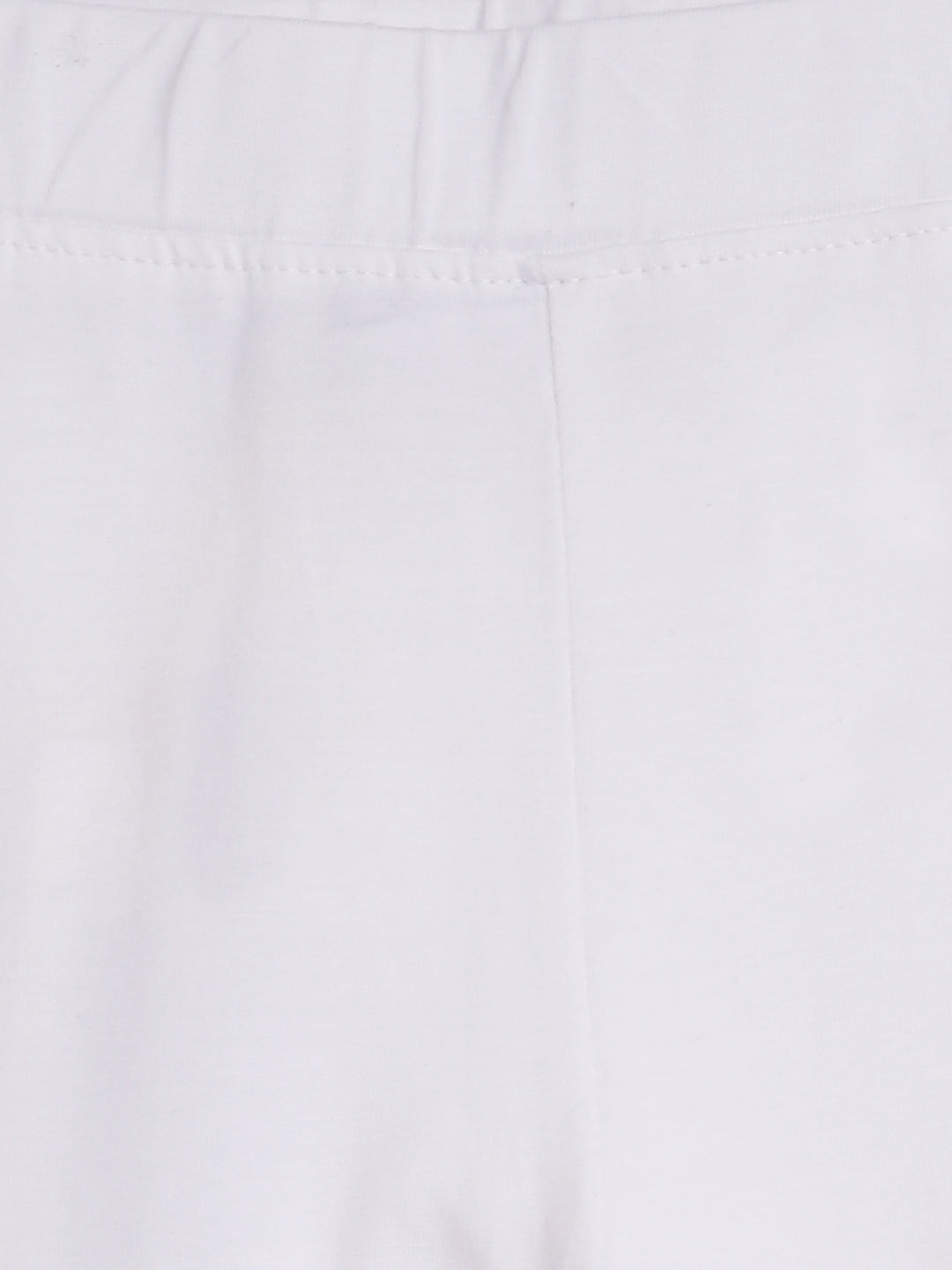 Girls White Cotton Leggings