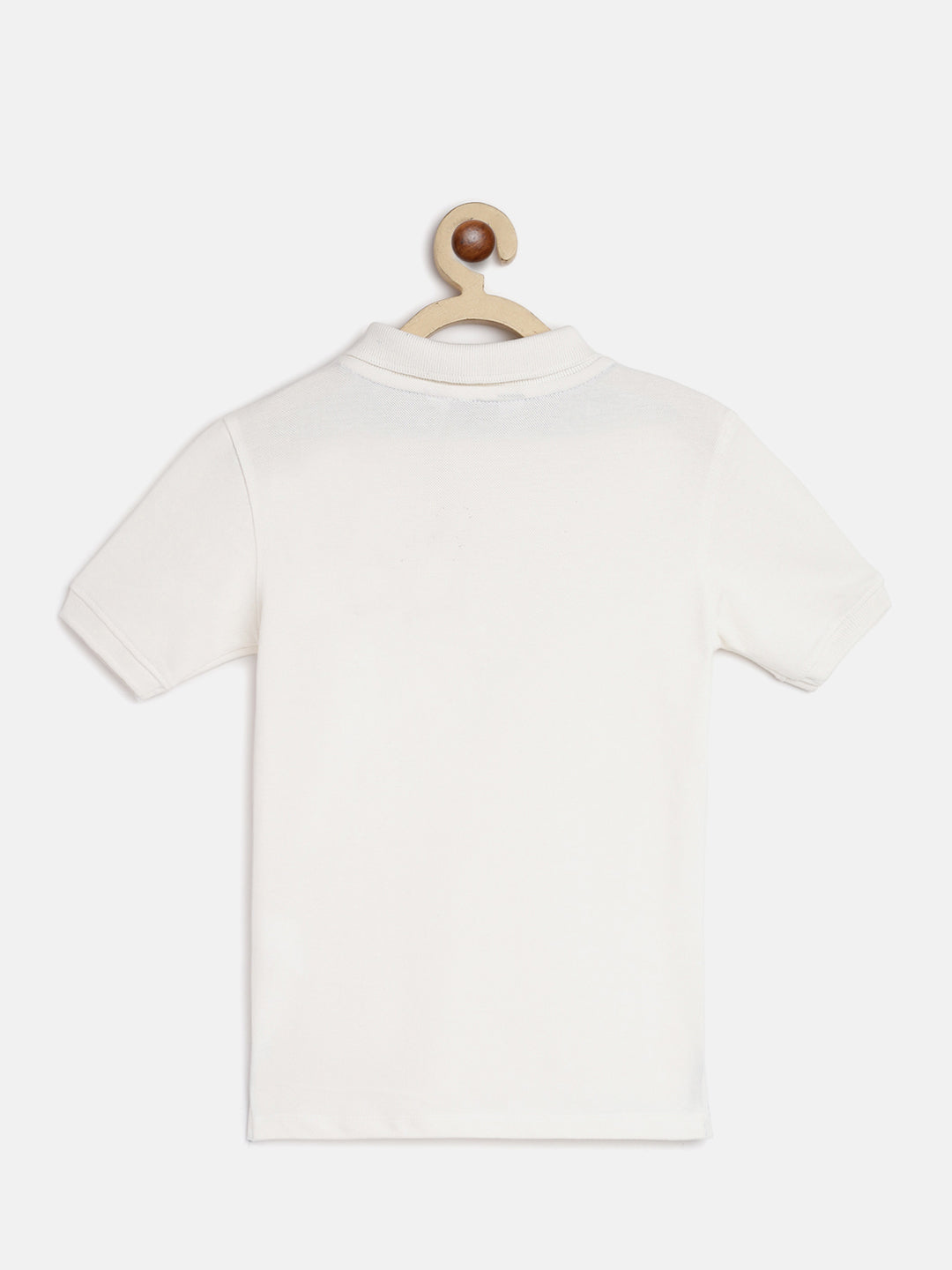 Boys White Solid Polo T-Shirt