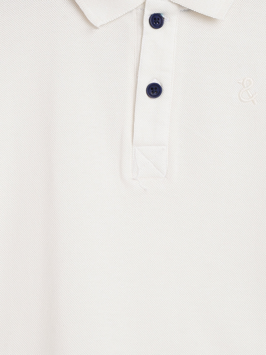 Boys White Solid Polo T-Shirt